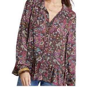Anthropologie Maeve Floral Blouse - Multicolor